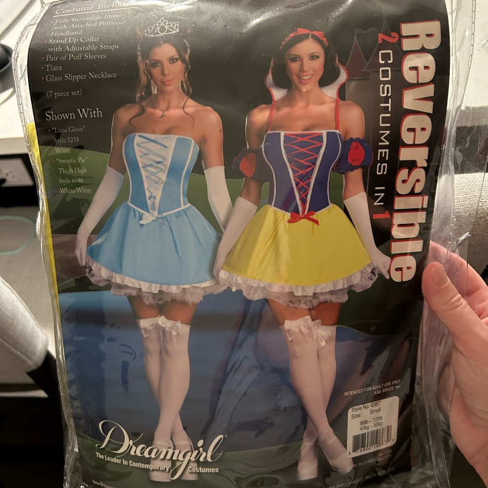 Two costumes in one! Reversible - Cinderella and Snow White Size Small